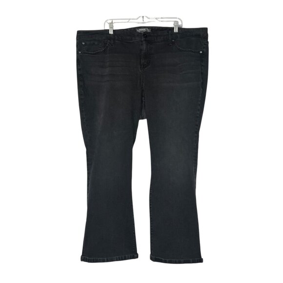 Torrid FEEL THE FIT Mid-Rise Boot Cut Jeans Slim Black Size 22S Vintage Stretch - Picture 2 of 12